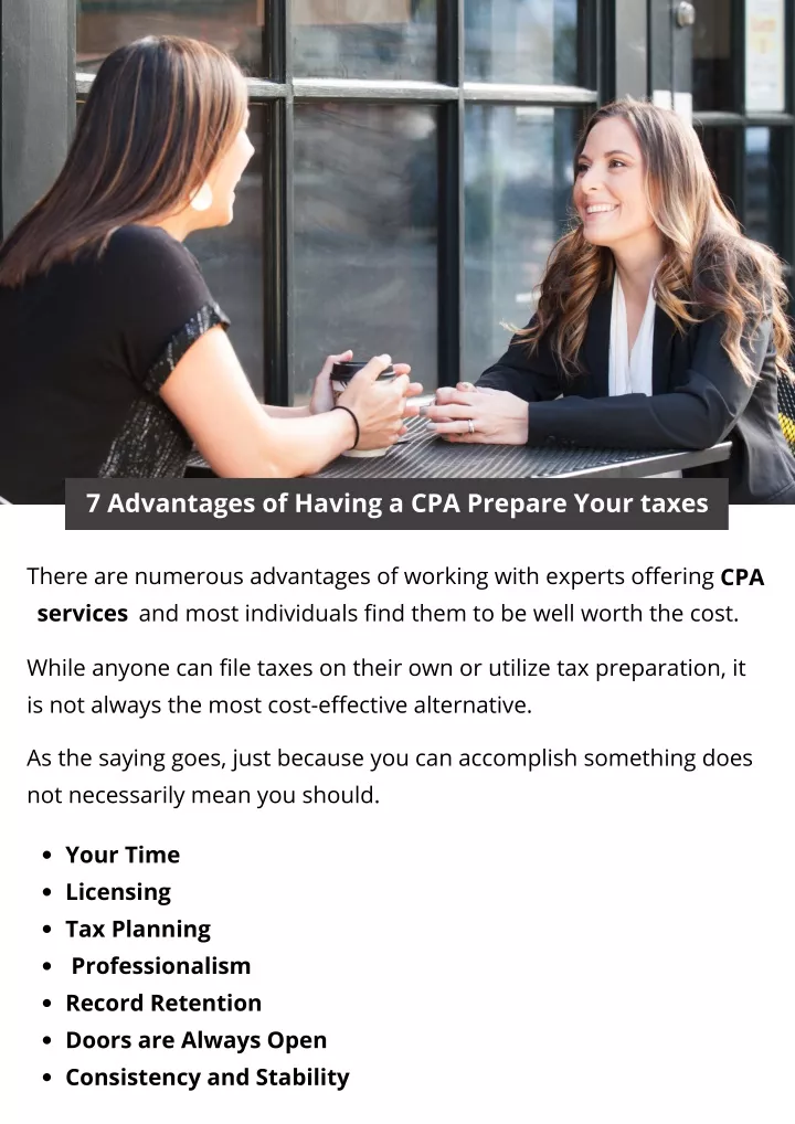 7 advantages of having a cpa prepare your taxes