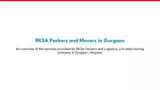 RKSA Packers & Logistics in Gurgaon