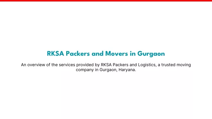 rksa packers and movers in gurgaon