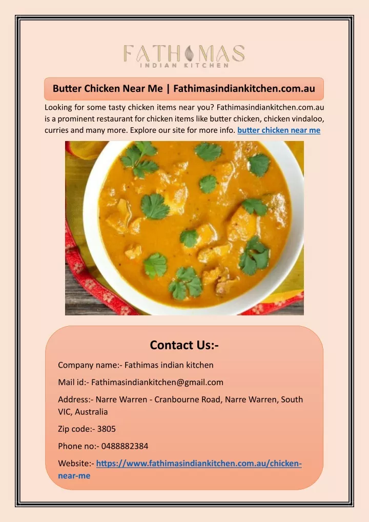 butter chicken near me fathimasindiankitchen