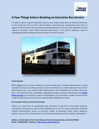 A Few Things before Booking an Executive Bus Service
