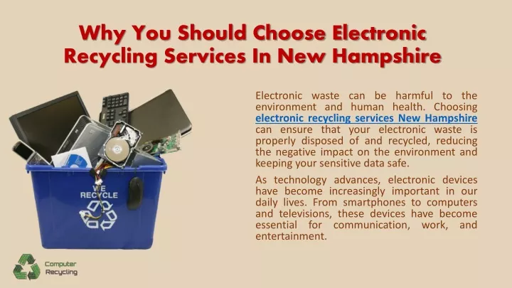 why you should choose electronic recycling services in new hampshire