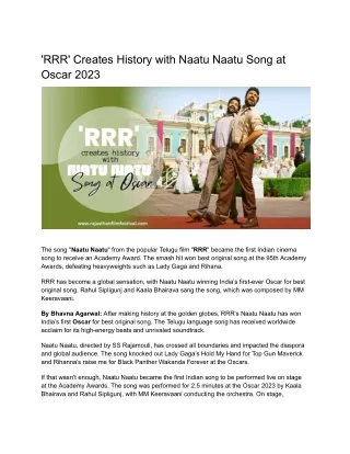 rrr creates history with naatu naatu song
