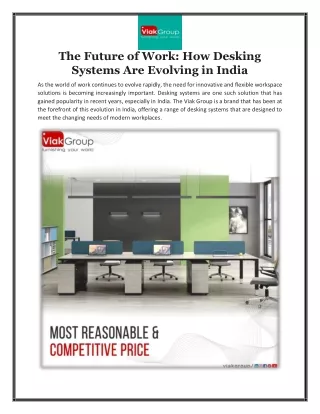 The Future of Work: How Desking Systems Are Evolving in India