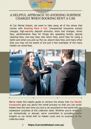 A helpful approach to avoiding surprise charges when Booking Rent a car