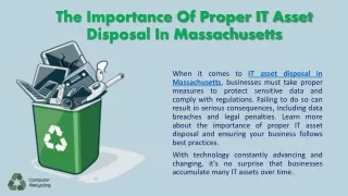 the importance of proper it asset disposal in massachusetts