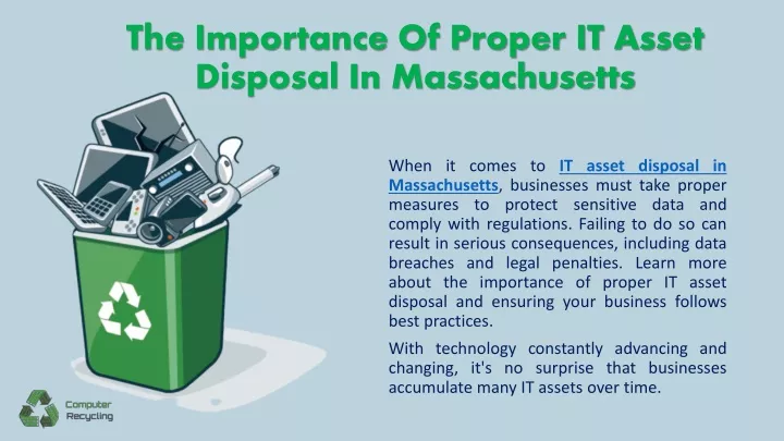 the importance of proper it asset disposal in massachusetts