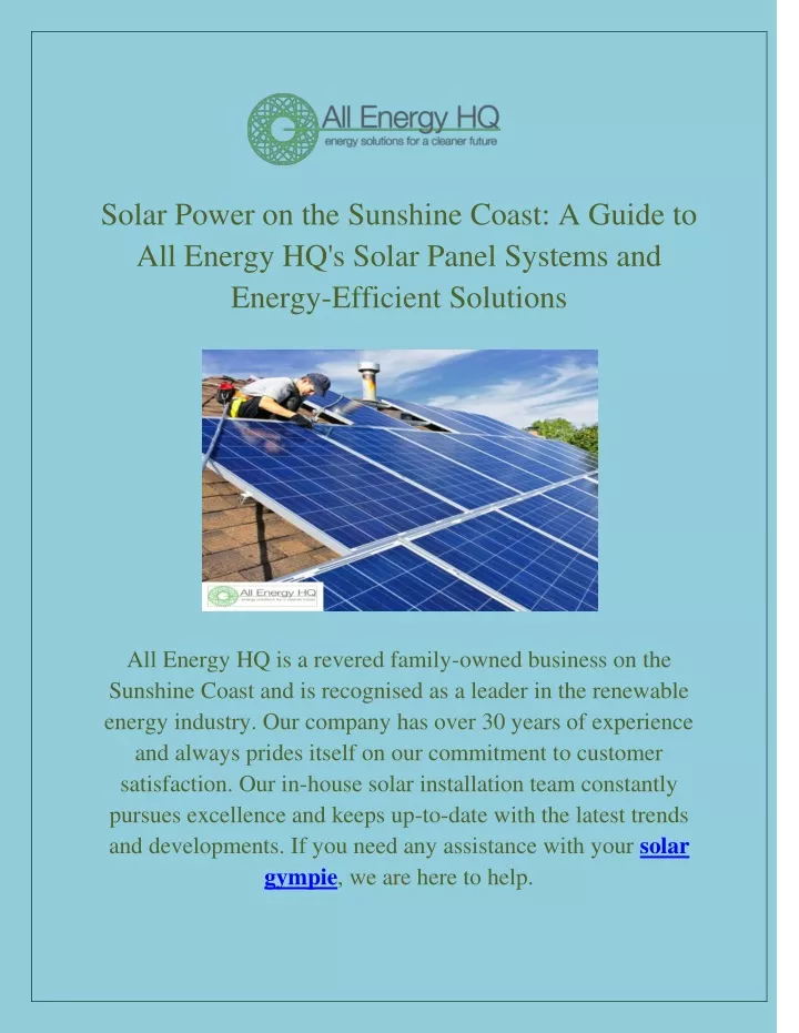 solar power on the sunshine coast a guide