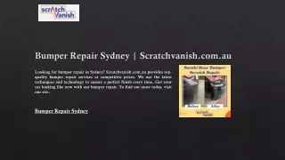 bumper repair sydney