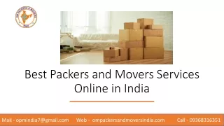Best Packers and Movers Services Online in India _