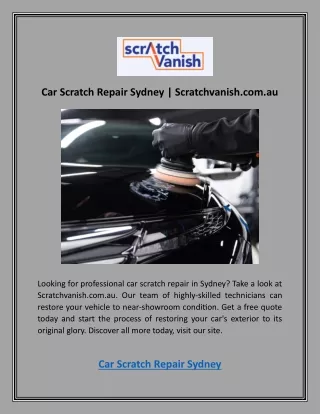 car scratch repair sydney scratchvanish com au