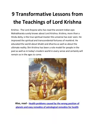9 transformative lessons from the teachings of lord krishna