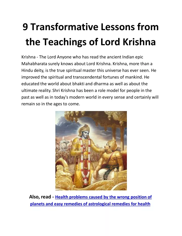 9 transformative lessons from the teachings of lord krishna