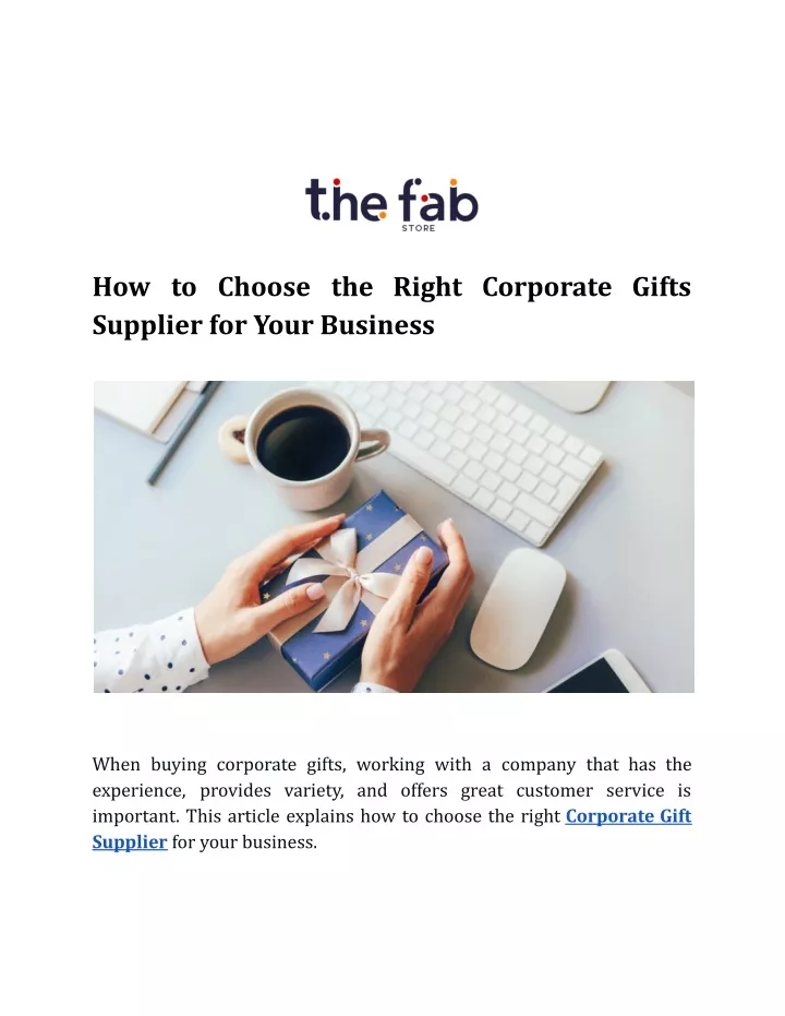 how to choose the right corporate gifts supplier