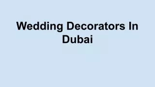 Wedding Decorators In Dubai