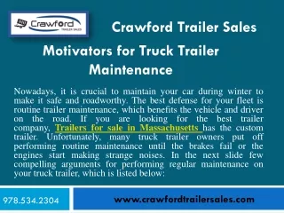 Trailers for sale in Massachusetts - Crawford Trailer Sales