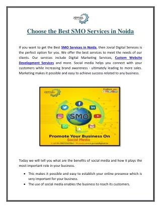 Choose the Best SMO Services in Noida