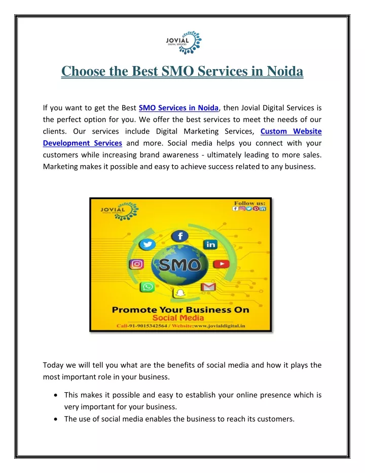 choose the best smo services in noida