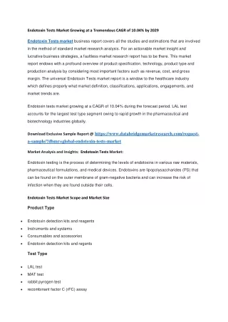 endotoxin tests market growing at a tremendous