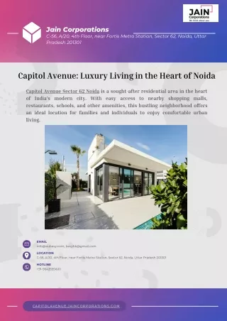 Capitol Avenue Luxury Living in the Heart of Noida