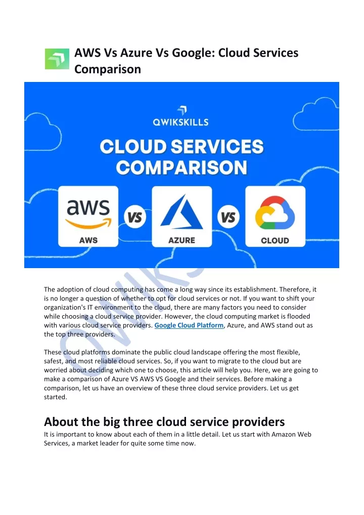 PPT - AWS Vs Azure Vs Google: Cloud Services Comparison PowerPoint ...