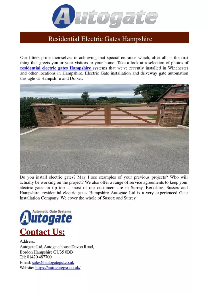 residential electric gates hampshire