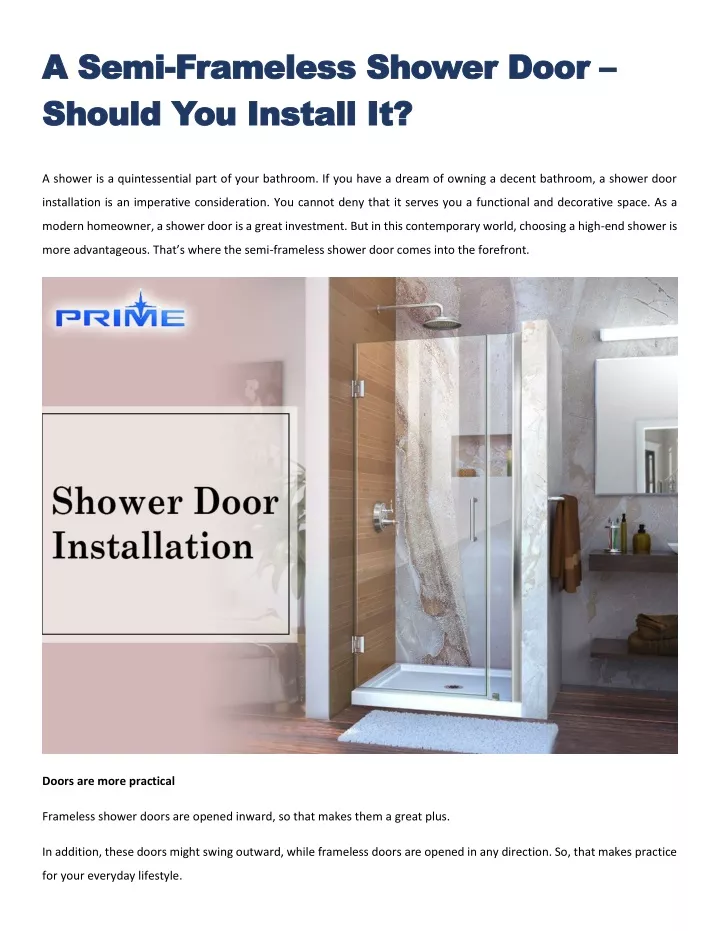 a semi a semi frameless shower door frameless