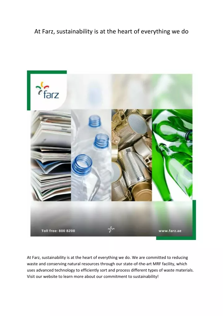 at farz sustainability is at the heart