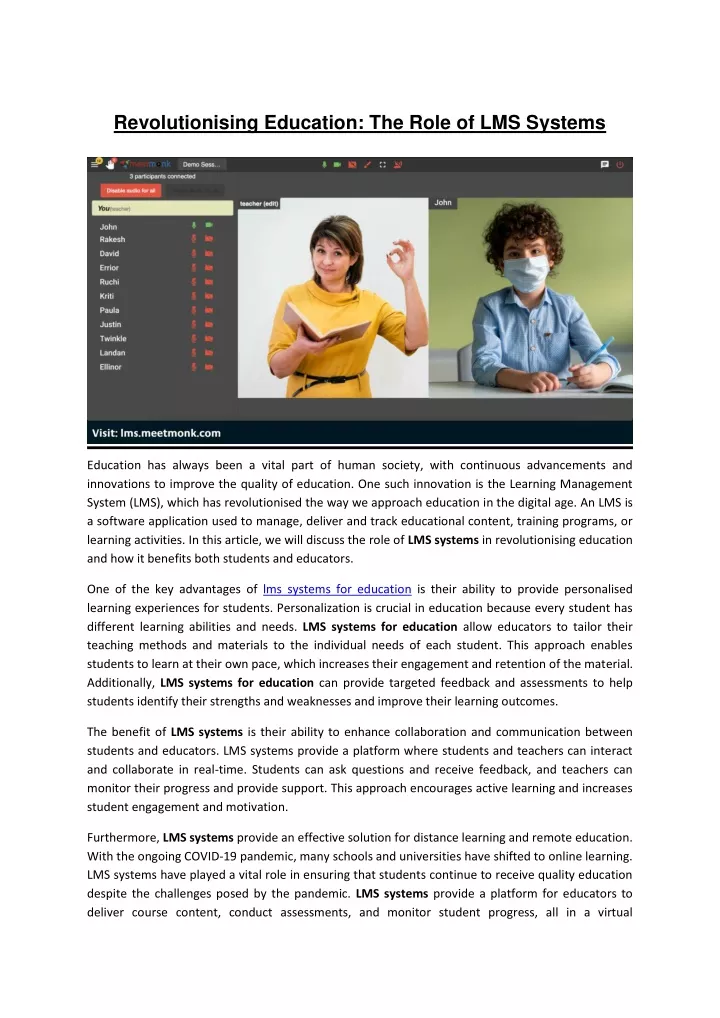 revolutionising education the role of lms systems