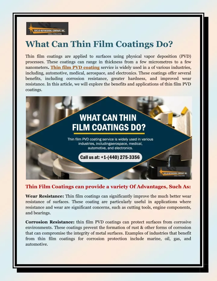 what can thin film coatings do