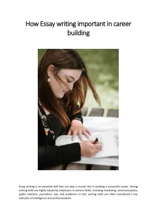 How Essay writing important in career building