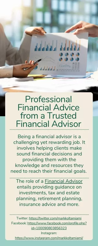 Professional Financial Advice from a Trusted Financial Advisor