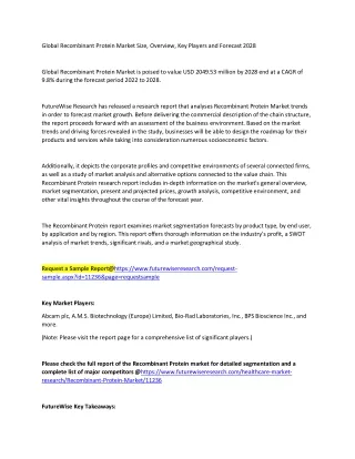 global recombinant protein market size overview