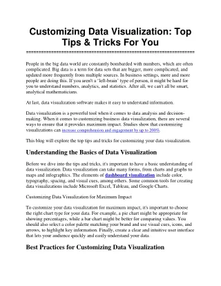 customizing data visualization top tips tricks