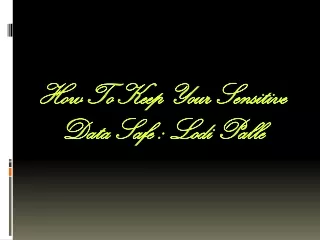 how to keep your sensitive data safe lodi palle