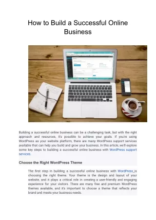 How to Build a Successful Online Business