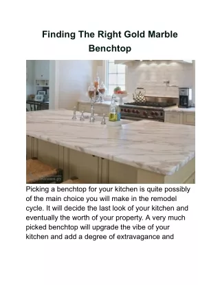 finding the right gold marble benchtop