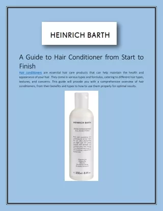 A Guide to Hair Conditioner from Start to Finish