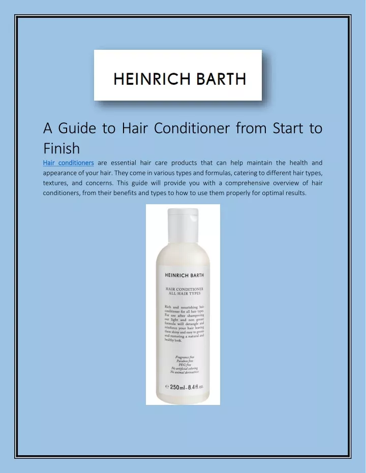 a guide to hair conditioner from start to finish