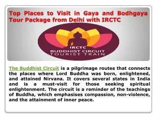 Top Places to Visit in Gaya and Bodhgaya Tour Package from Delhi with IRCTC