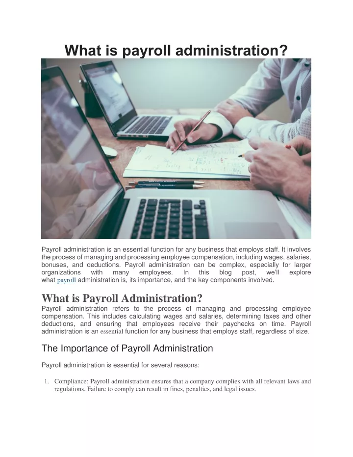 what is payroll administration