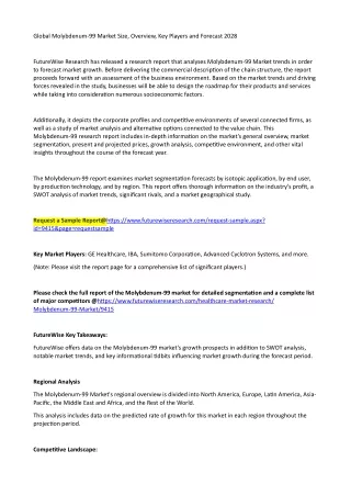 global molybdenum 99 market size overview