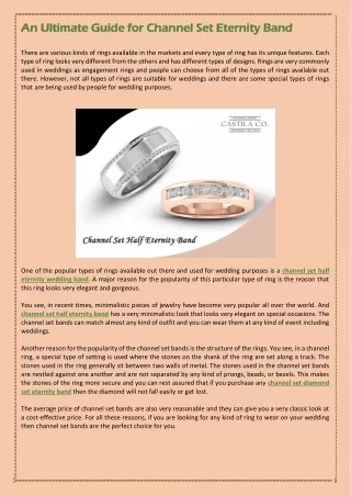 An Ultimate Guide for Channel Set Eternity Band