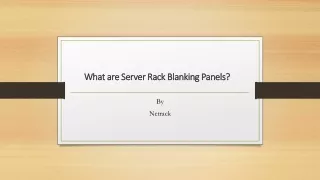what are server rack blanking panels