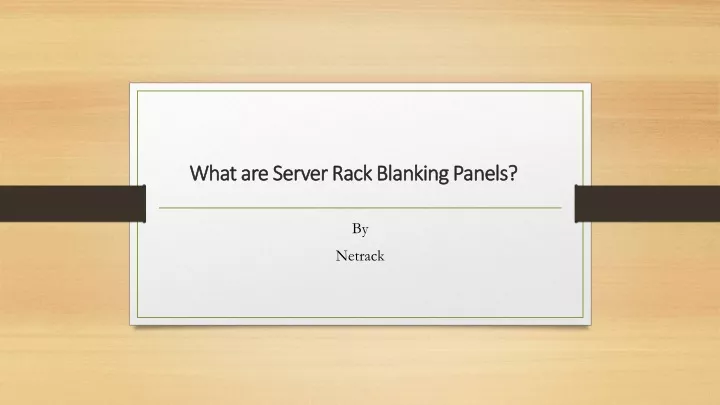 what are server rack blanking panels