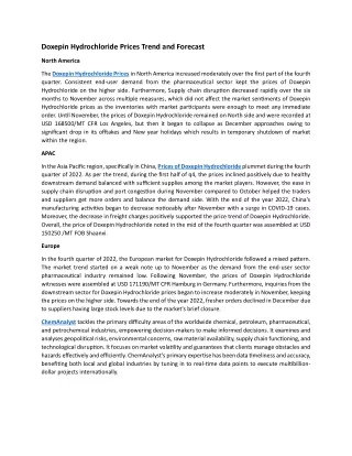 doxepin hydrochloride prices trend and forecast