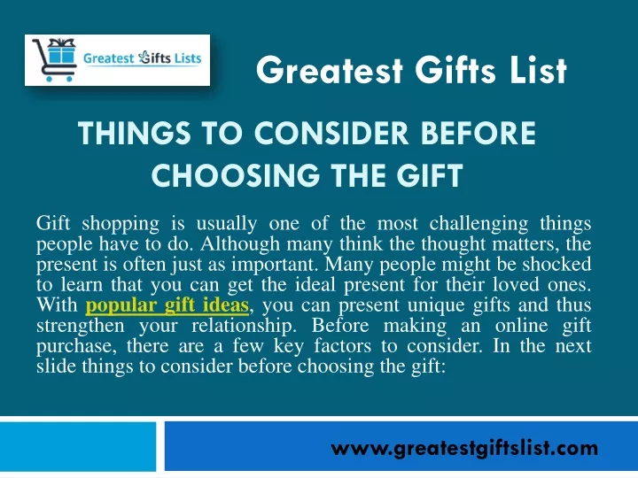 things to consider before choosing the gift