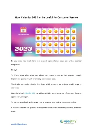 how calendar 365 can be useful for customer