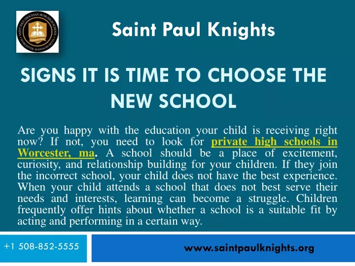 signs it is time to choose the new school