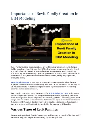 Importance of Revit Family Creation in BIM Modeling